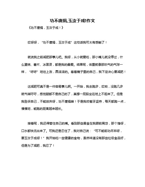 功不唐捐,玉汝于成!作文