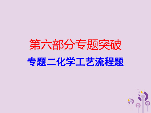 广东省2018年中考化学复习第六部分专题突破专题二化学工艺流程题(作业本)课件