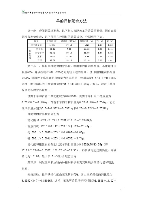 58-羊的日粮配合方法(田得红)