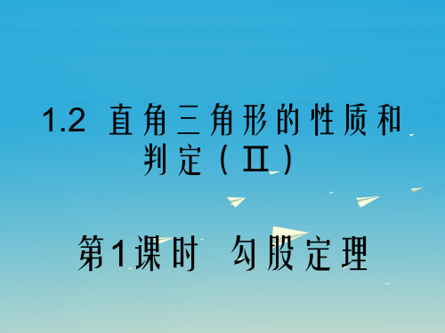 八年级数学下册 1_2 直角三角形的性质和判定(II)第1课时 勾股定理课件 (新版)湘教版