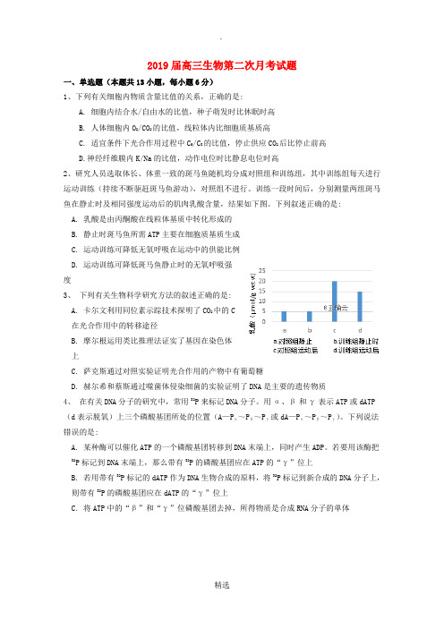 2019届高三生物第二次月考试题