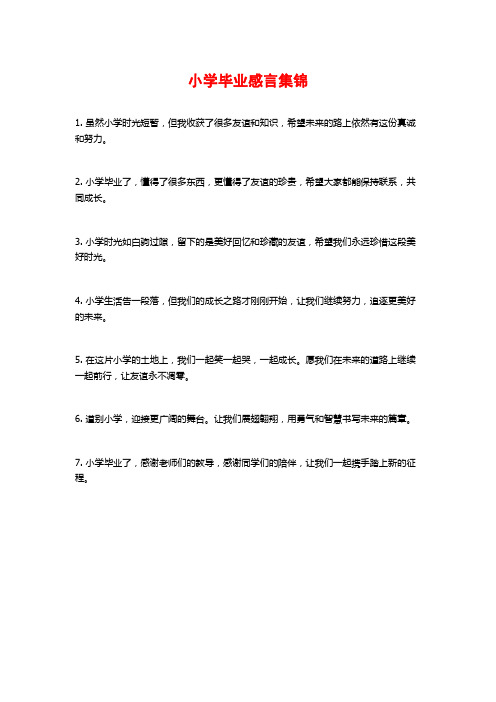 小学毕业感言集锦