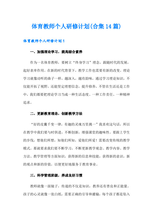 体育教师个人研修计划(合集14篇)