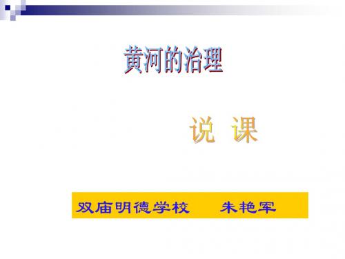 黄河的治理说课课件