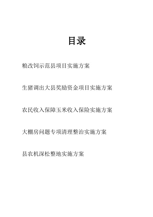 有关国家强农惠农富农政策试点项目实施方案5篇