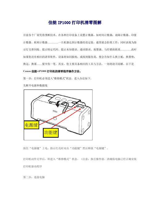 佳能IP1000打印机清零图解