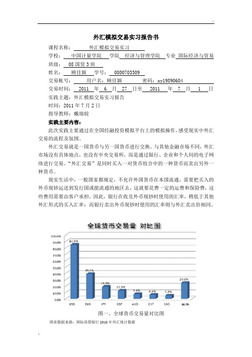 外汇模拟实践报告