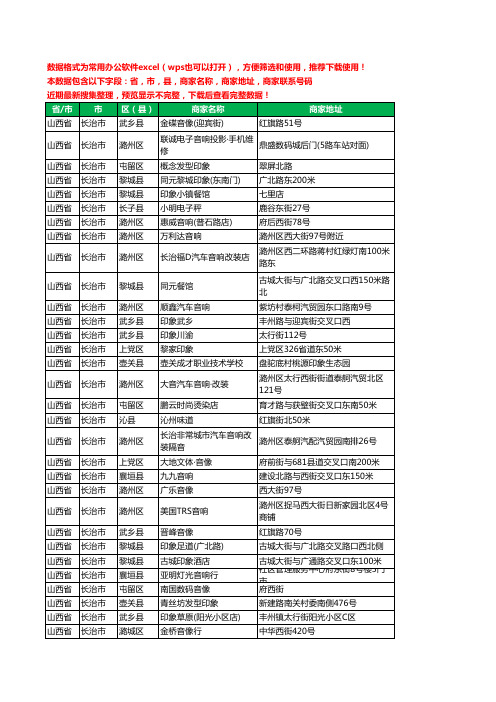 2020新版山西省长治市音响工商企业公司商家名录名单黄页联系电话号码地址大全60家