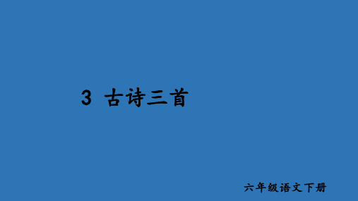 新人教版部编本六年级语文下册3古诗三首完美版