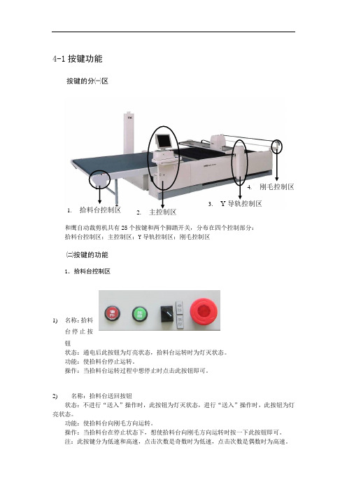 裁床使用按键说明书