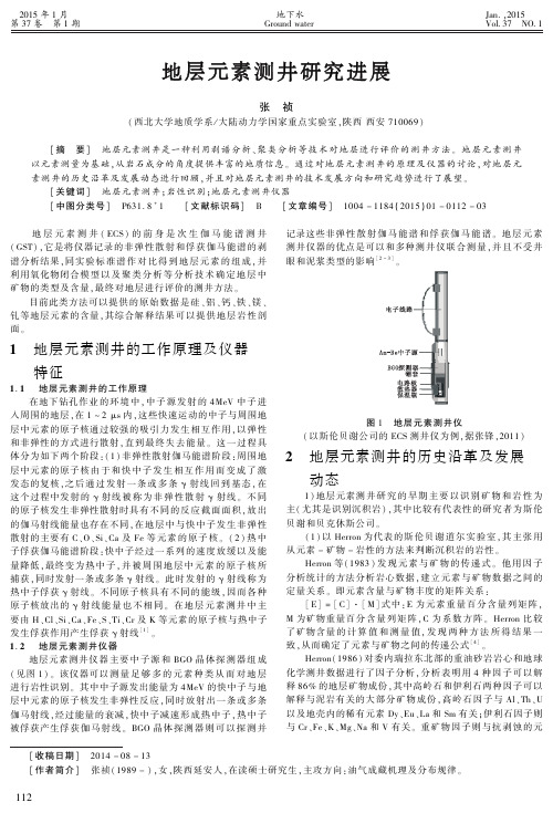 地层元素测井研究进展