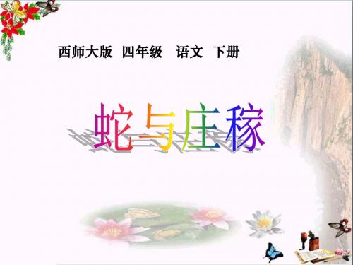 西师大版小学四年级语文下册第11课《蛇与庄稼PPT课件》