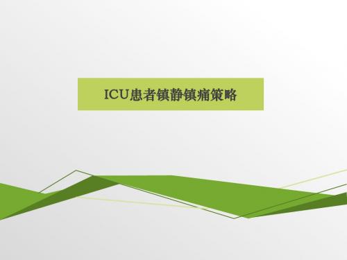 ICU患者镇静镇痛策略