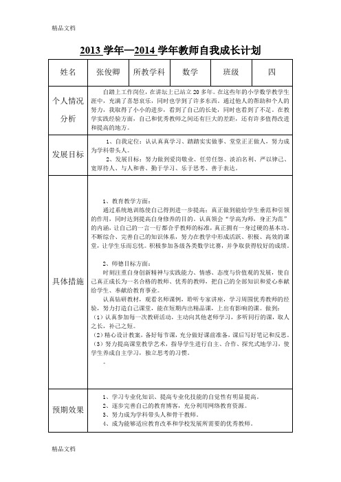 最新教师成长自评反馈表