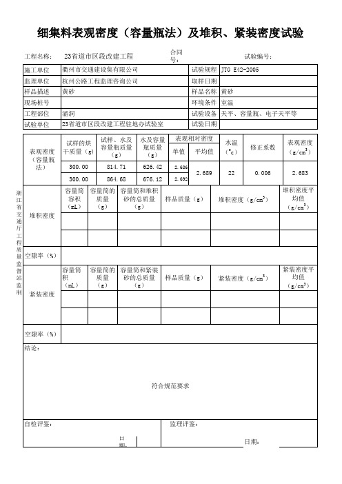 细集料筛分(干筛法)、表观密度1