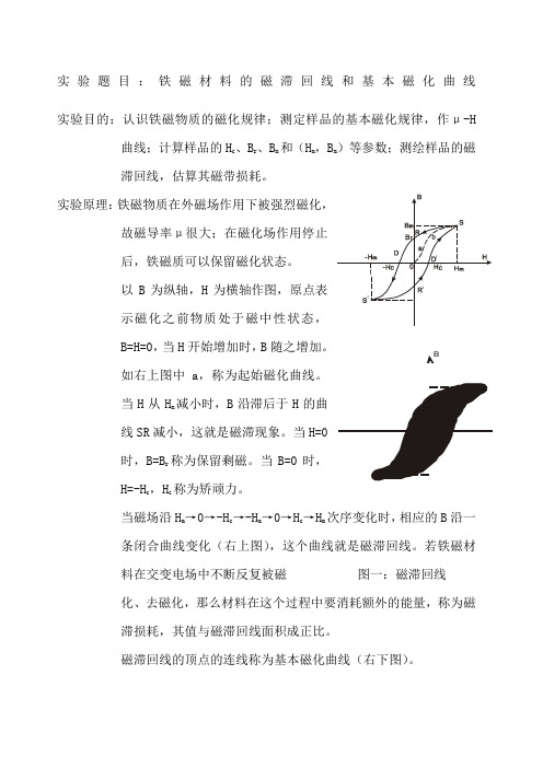 铁磁材料的磁滞回线和基本磁化曲线实验报告