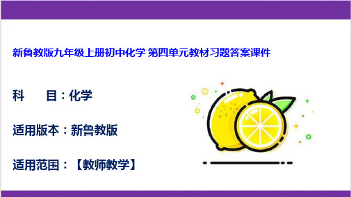 新鲁教版九年级上册初中化学 第四单元教材习题答案课件