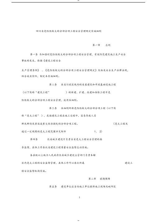 四川省危险性较大的分部分项工程安全管理规定实施细则(2019.03.01)