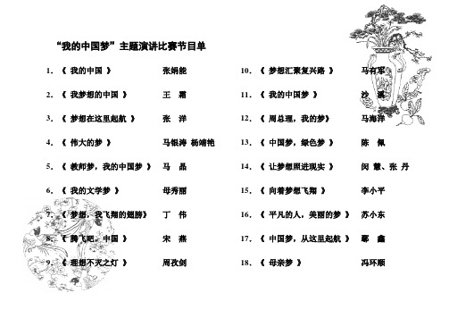 演讲节目单