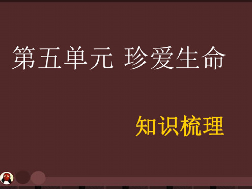 思想品德：-第五单元《珍爱生命》复习课件(粤教版七年级下)