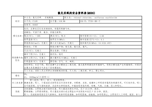 氯化亚砜的安全资料表(MSDS)