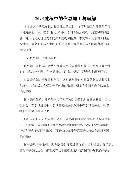 学习过程中的信息加工与理解