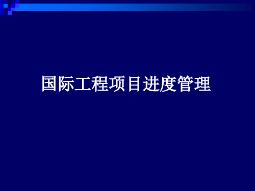 国际工程项目进度管理(工期优化案例)