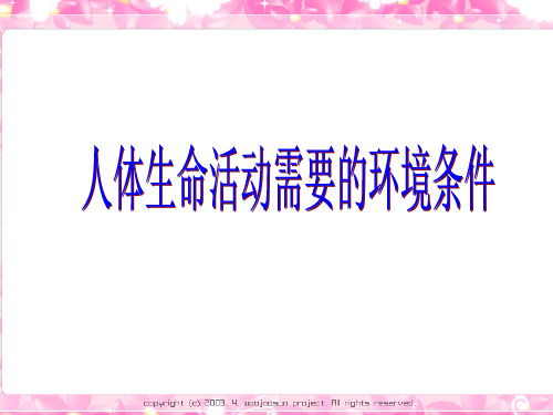 上海版生物八上《人体生命活动需要的环境条件》课件1