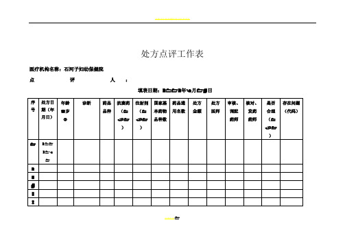 处方点评工作表
