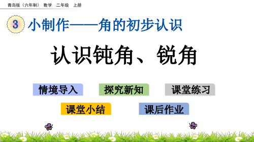 2022年青岛版(六三制)小学《认识钝角、锐角》精品课件(推荐)