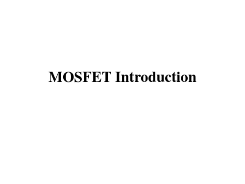 MOSFET Introduction