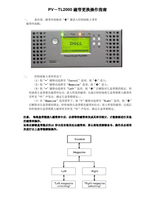 PV-TL2000磁带更换操作指南