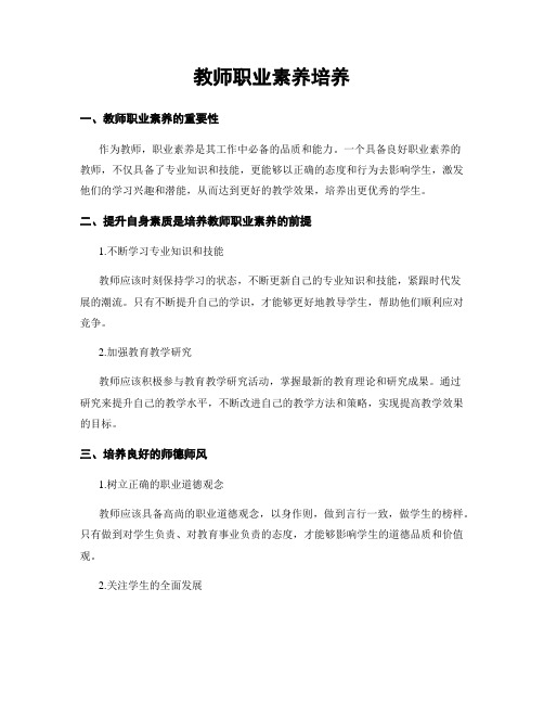 教师职业素养培养