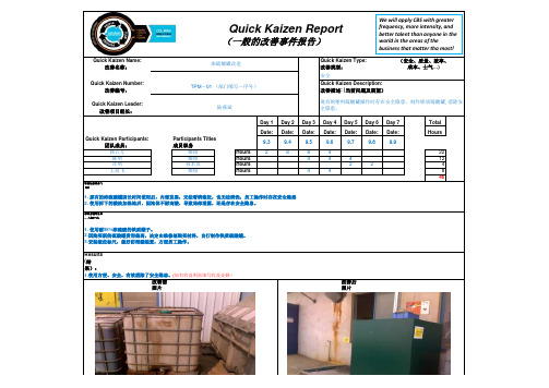 Quick Kaizen 报告模板