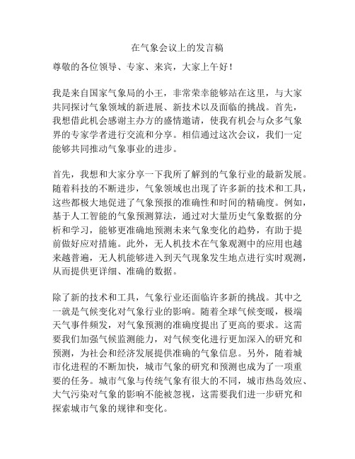 在气象会议上的发言稿