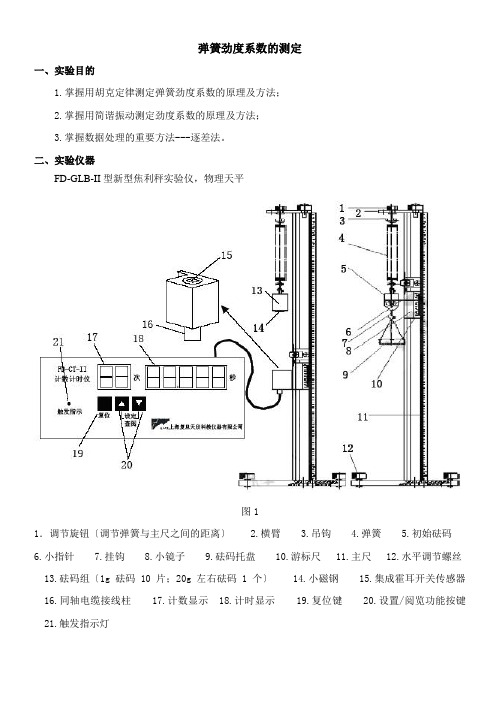 弹簧劲度系数的测定