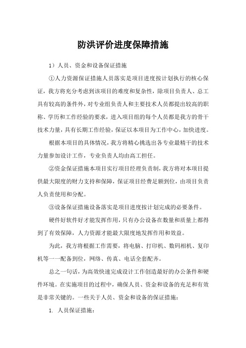 防洪评价进度保障措施