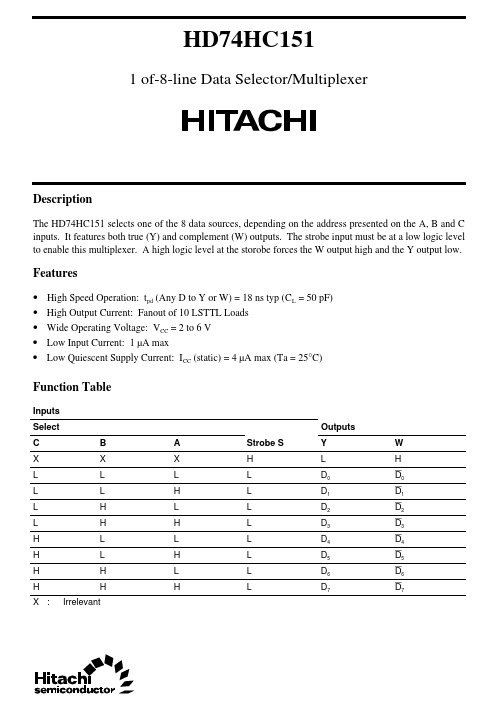 74hc151器电手册