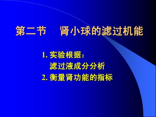 08-2 肾小球的滤过功能