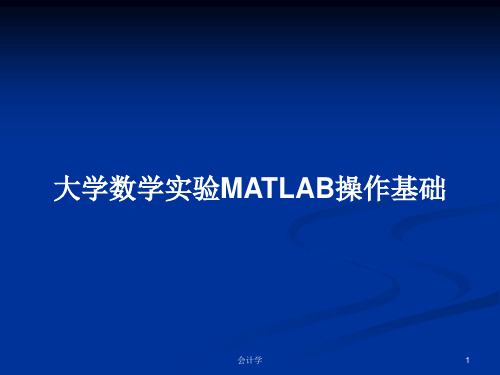 大学数学实验MATLAB操作基础PPT教案