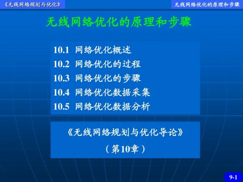 1516-1通达无线网络规划和优化-无线网络优化的原理和步骤