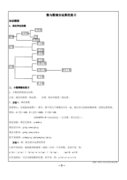 沪教版五年级下册-数与数的运算的复习-学生讲义