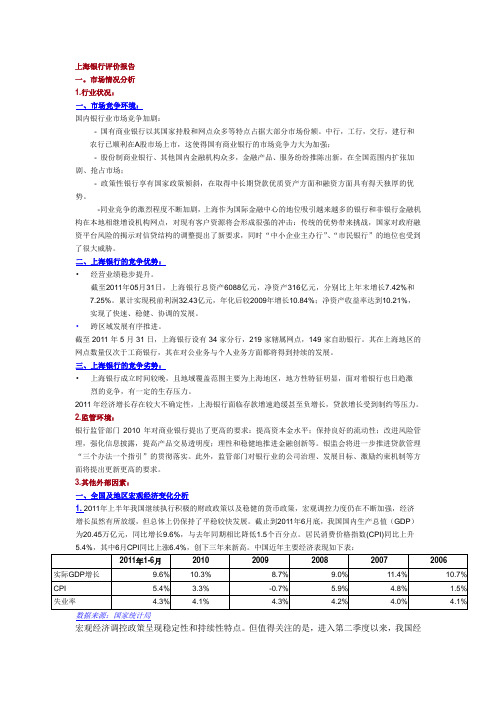 上海银行评价报告