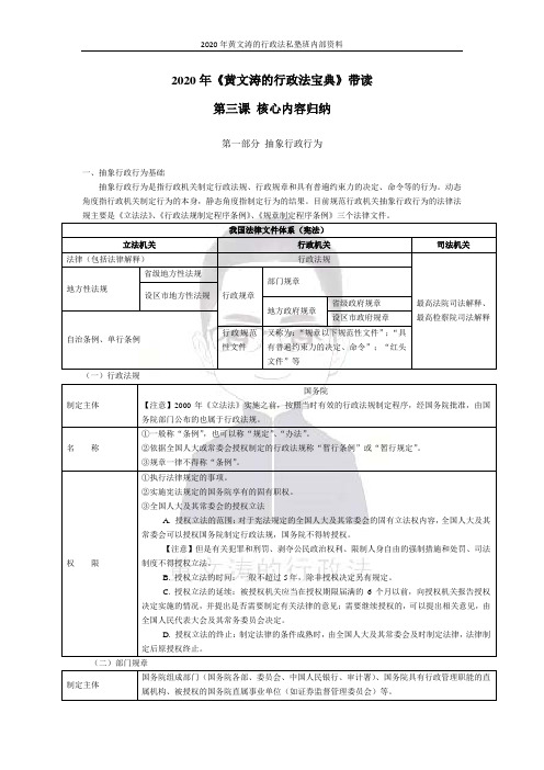 2020黄文涛的《行政法宝典》带读第三课核心内容归纳