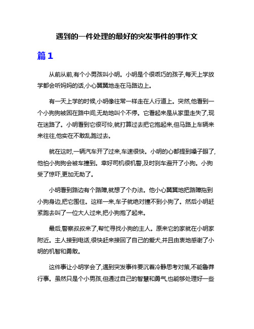 遇到的一件处理的最好的突发事件的事作文