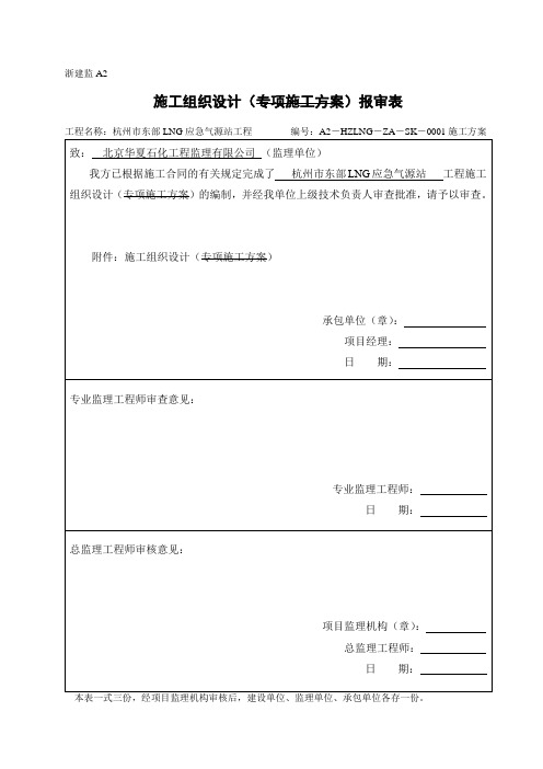 施工组织设计(专项施工方案)报审表