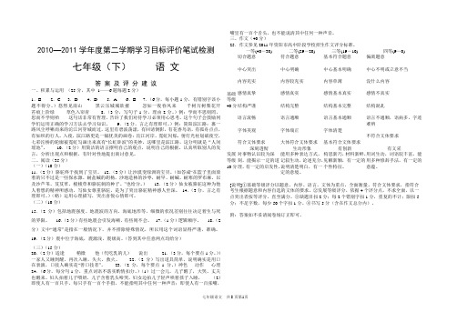 2010年七年级语文期末试题