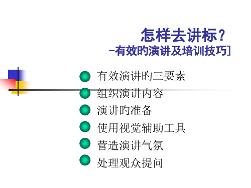 如何讲标有效演讲和培训技巧