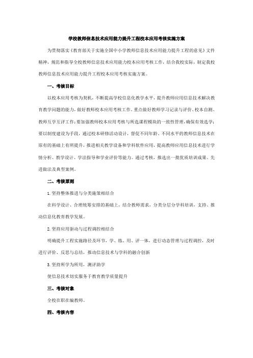 教师信息技术2.0应用能力提升工程考核方案-含考核细则