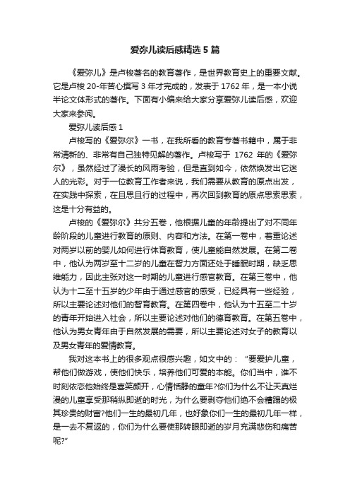 爱弥儿读后感精选5篇